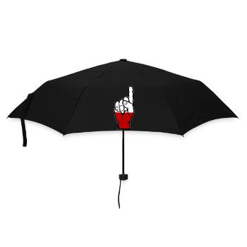 Polen Flagge Nummer 1 - Regenschirm (klein) - Schwarz - Vorne