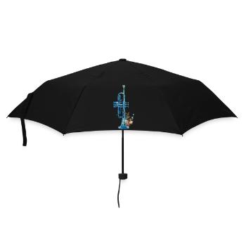 Fisch Trompete - Regenschirm (klein) - Schwarz - Vorne