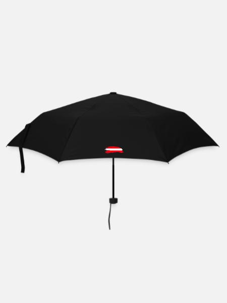 Österreich Flagge Wappen - Regenschirm (klein) - Schwarz