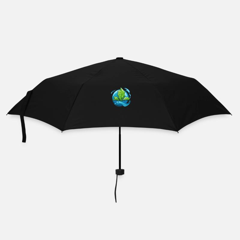 Eco: Wasser & Blatt - Regenschirm (klein) - Schwarz