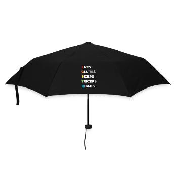 Muskelgruppen Mix: Lats Glutes Quads - Regenschirm (klein) - Schwarz - Vorne