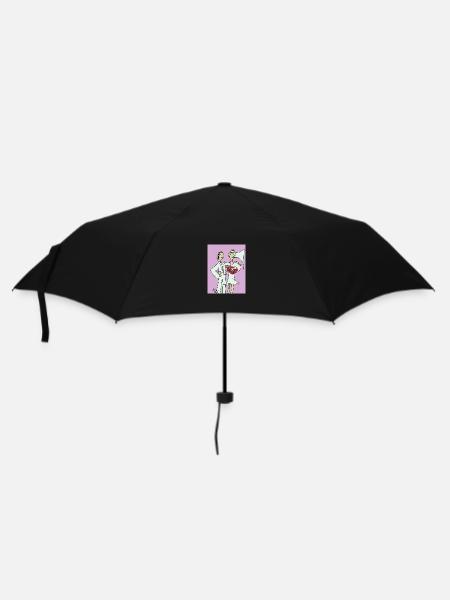 Wedding - Newlyweds - Funny Colored Drawing - Umbrella (small) - black