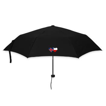 Island Polen Flagge Herz - Regenschirm (klein) - Schwarz - Vorne