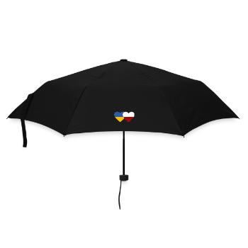 Ukraine Poland Flag Heart - Umbrella (small) - black - Front