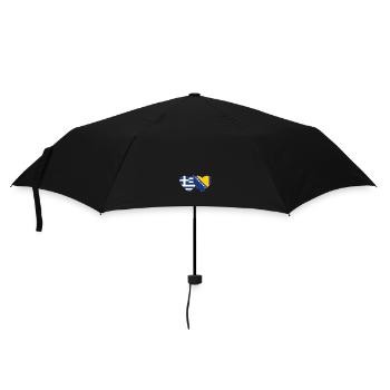 Griechenland Bosnien Flagge Herz - Regenschirm (klein) - Schwarz - Vorne