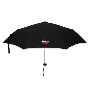 République tchèque Angleterre Flag Heart - Parapluie standard - noir - Devant