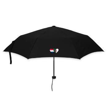 Holland Algerien Flagge Herz - Regenschirm (klein) - Schwarz - Vorne
