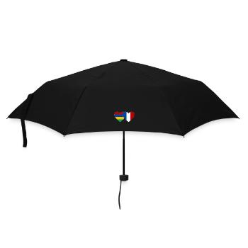 Mauritius Frankreich Flagge Herz - Regenschirm (klein) - Schwarz - Vorne