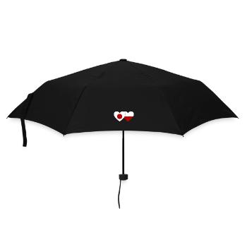 Japan Polen Flagge Herz - Regenschirm (klein) - Schwarz - Vorne