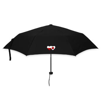 Polen Japan Flagge Herz - Regenschirm (klein) - Schwarz - Vorne