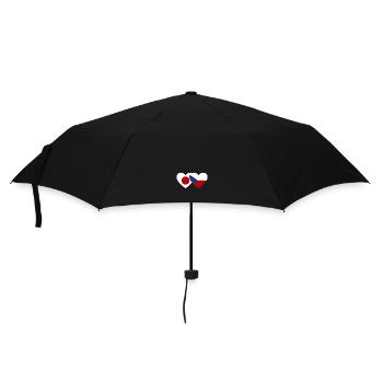 Japan Tschechien Flagge Herz - Regenschirm (klein) - Schwarz - Vorne