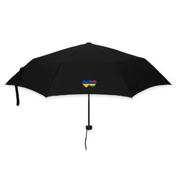 Ukraine Mauritius Flag Heart - Umbrella (small) - black - Front