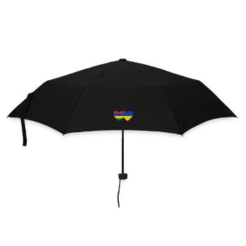 Mauritius Ukraine Flag Heart - Umbrella (small) - black - Front