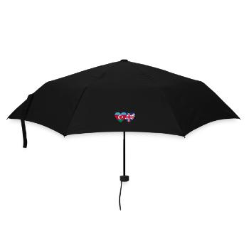 Azerbaijan England Flag Heart - Umbrella (small) - black - Front