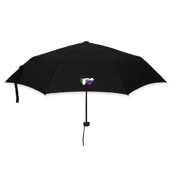 Ireland Slovenia Flag Heart - Umbrella (small) - black - Front