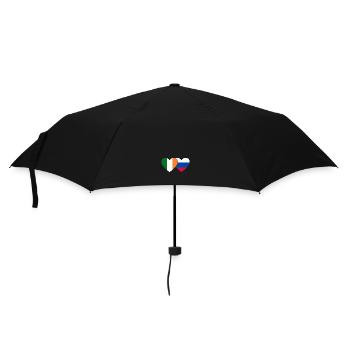 Ireland Russia Flag Heart - Umbrella (small) - black - Front