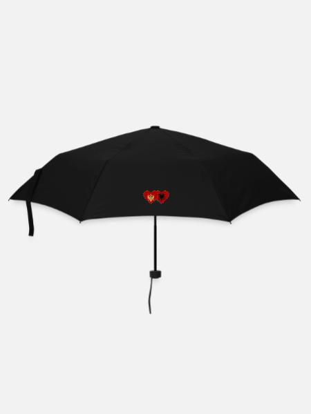Montenegro Albanien Flagge - Regenschirm (klein) - Schwarz