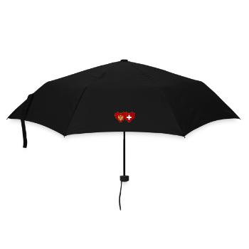 Montenegro Schweiz Flagge - Regenschirm (klein) - Schwarz - Vorne
