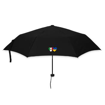 Mexico Ukraine Flag Heart - Umbrella (small) - black - Front