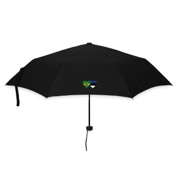 Brasilien Estland Flagge Herz - Regenschirm (klein) - Schwarz - Vorne