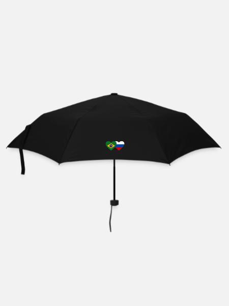 Brazil Russia Flag Heart - Umbrella (small) - black
