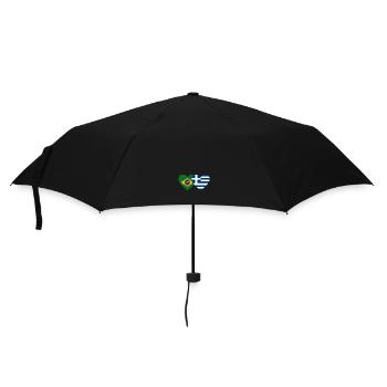 Brasilien Griechenland Flagge Herz - Regenschirm (klein) - Schwarz - Vorne