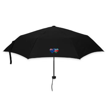 Neuseeland Aserbaidschan Flagge Herz - Regenschirm (klein) - Schwarz - Vorne