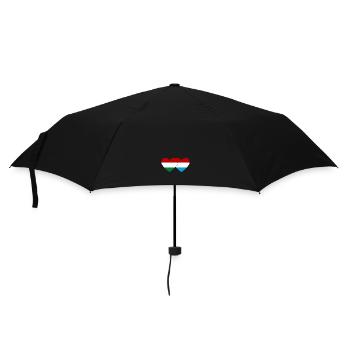 Hungary Luxembourg Flag Heart - Umbrella (small) - black - Front
