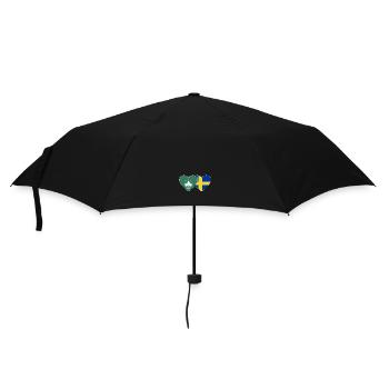 Macau Schweden Flagge Herz - Regenschirm (klein) - Schwarz - Vorne