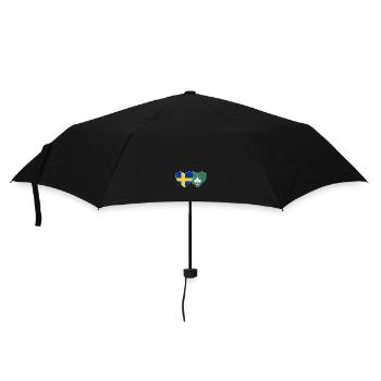 Schweden Macau Flagge Herz - Regenschirm (klein) - Schwarz - Vorne