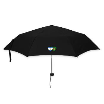 Argentinien Brasilien Flagge Herz - Regenschirm (klein) - Schwarz - Vorne