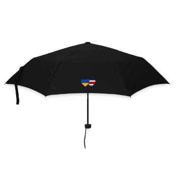Ukraine Costa Rica Flag Heart - Umbrella (small) - black - Front