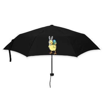 Ente Ostern Hasenohren - Regenschirm (klein) - Schwarz - Vorne