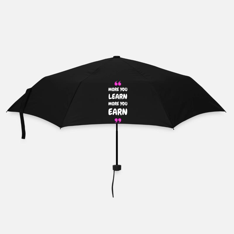 More you Learn, More you Earn - Regenschirm (klein) - Schwarz