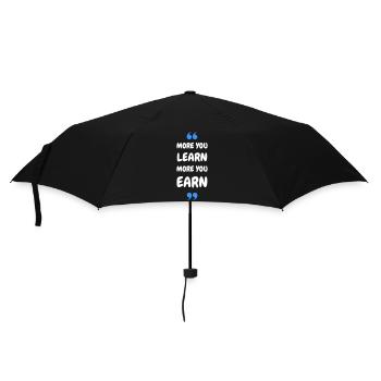 More you Learn, More you Earn - Regenschirm (klein) - Schwarz - Vorne