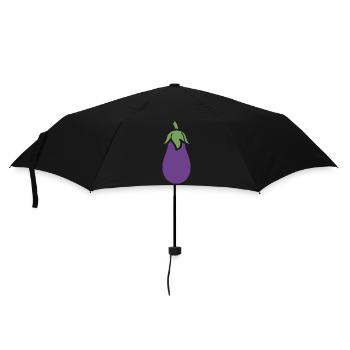 Aubergine - Regenschirm (klein) - Schwarz - Vorne