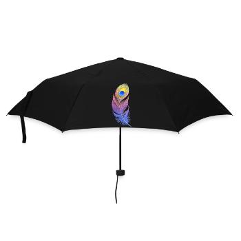 Rainbow Feather: Style and Creativity on Your T-Sh - Umbrella (small) - black - Front