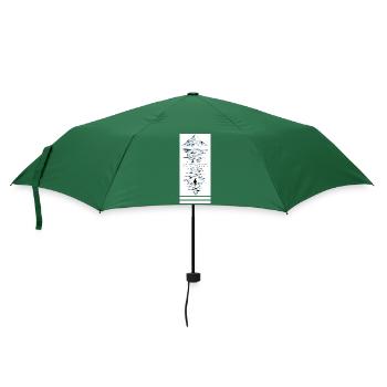 Penguin in Mountains asks But Why - Umbrella (small) - bottlegreen - Front