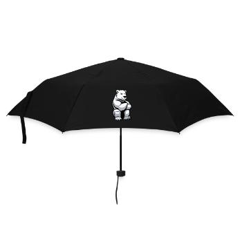 Eisbär Comic - Regenschirm (klein) - Schwarz - Vorne