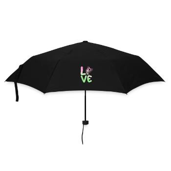 Hühner Hahn Perlhuhn - Regenschirm (klein) - Schwarz - Vorne