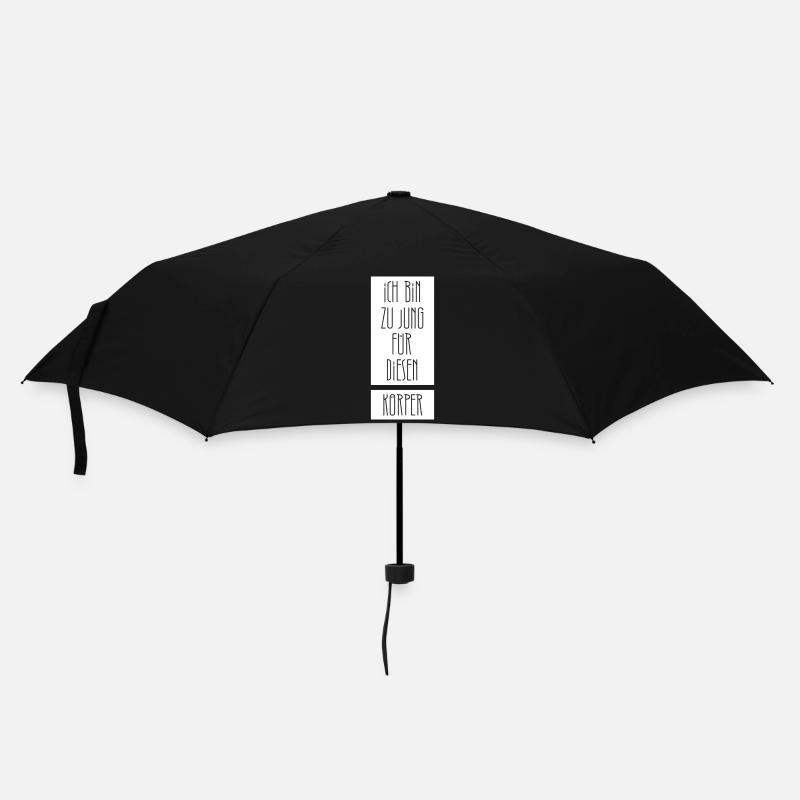 Ich bin zu jung für diesen Körper - Regenschirm (klein) - Schwarz