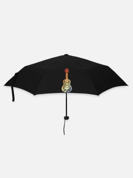 Ukulele Grafik Retro - Regenschirm (klein) - Schwarz