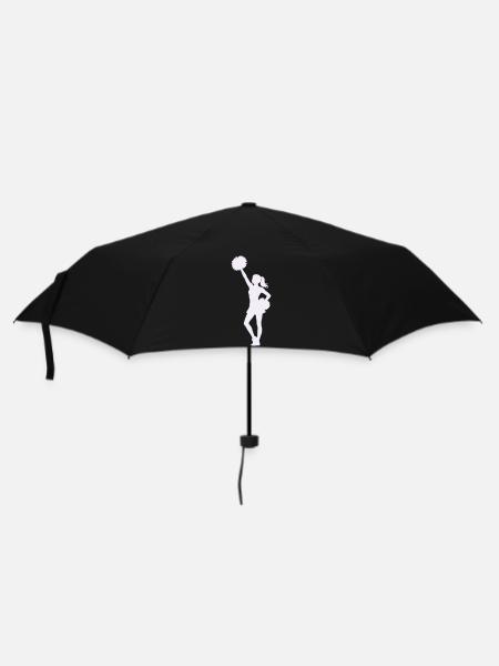 Cheerleading Silhouette mit Pompons - Regenschirm (klein) - Schwarz