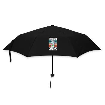 Einschulung Einhorn Tschüss Kindergarten - Regenschirm (klein) - Schwarz - Vorne