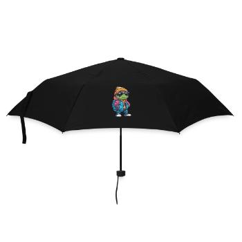 Bande dessinée d’hiver tortue - Parapluie standard - noir - Devant