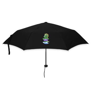 Kleiner Dinosaurier - Regenschirm (klein) - Schwarz - Vorne