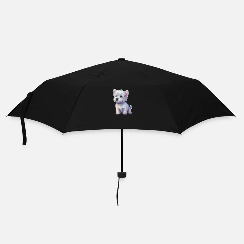 Hund Pastell Zeichnung - Regenschirm (klein) - Schwarz