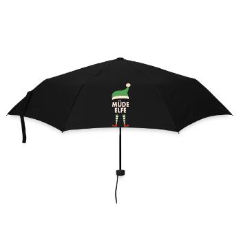 Weihnachten Müde Elfe Advent Geschenk - Regenschirm (klein) - Schwarz - Vorne