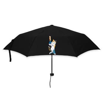 Katze Cricket Cricketschläger - Regenschirm (klein) - Schwarz - Vorne