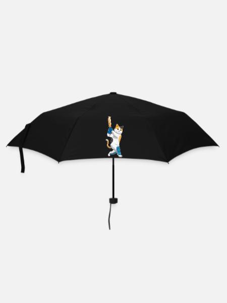 Katze Cricket Cricketschläger - Regenschirm (klein) - Schwarz